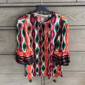 Alice + Olivia Colorful Geometric Blouse